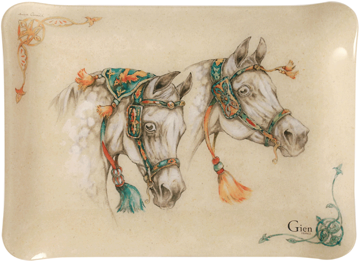 Gien Chevaux Du Vent Small Acrylic Tray (869x869), Png Download