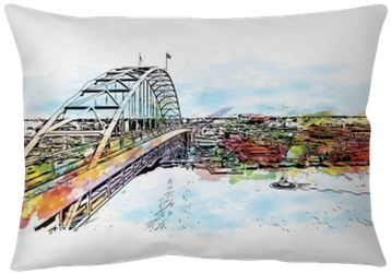 Watercolor Splash With Sketch Illustration Of Famous - Illustration Portland Oregon (400x400), Png Download