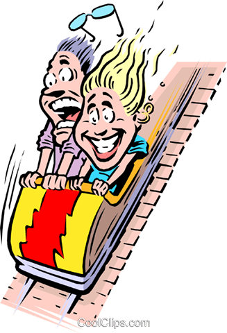 Cartoon Roller Coaster Royalty Free Vector Clip Art - Roller Coaster Cartoon Png (327x480), Png Download