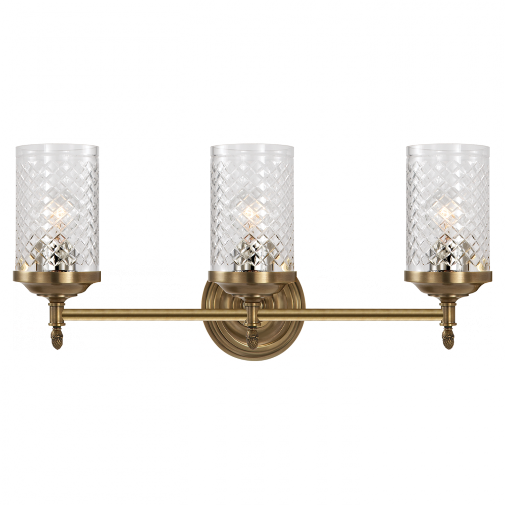 Lita Triple Sconce In Hand-rubbed Antique Brass - Visual Comfort Ah2203hab-cg Alexa Hampton Lita 3 Light (1000x1000), Png Download