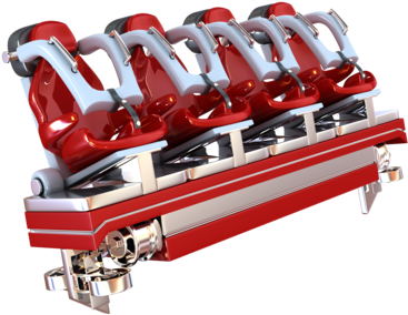Realistic Roller Coaster Seat 3d Model Obj Mtl Fbx - Wavefront .obj File (676x500), Png Download