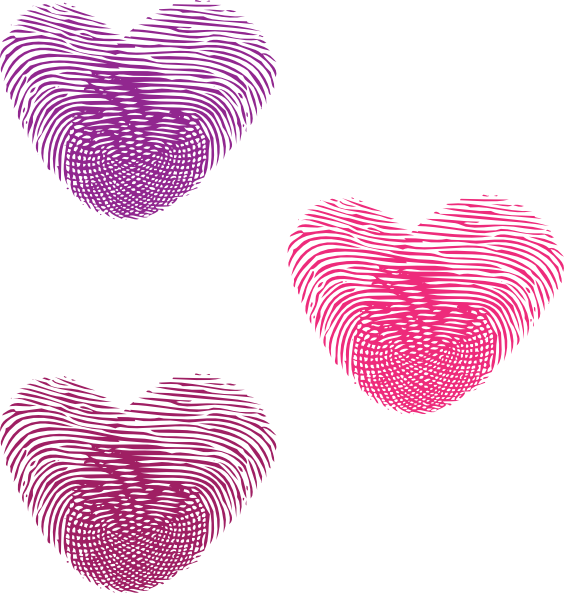 Thumbprint Hearts Clipart Png For Web (564x593), Png Download