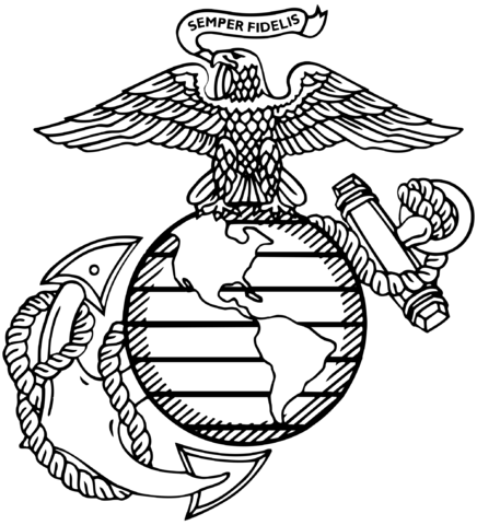 File - Ega - Eagle Globe And Anchor (436x480), Png Download