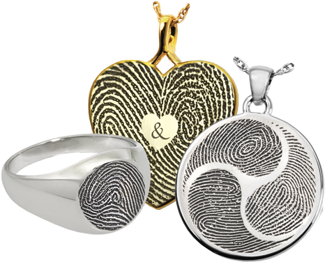 Fingerprint - Fingerprint Heart Slider Stainless Cremation Pendant (482x400), Png Download