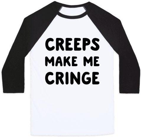 Creeps Make Me Cringe Baseball Tee - T Shirt Porco Rosso (484x484), Png Download