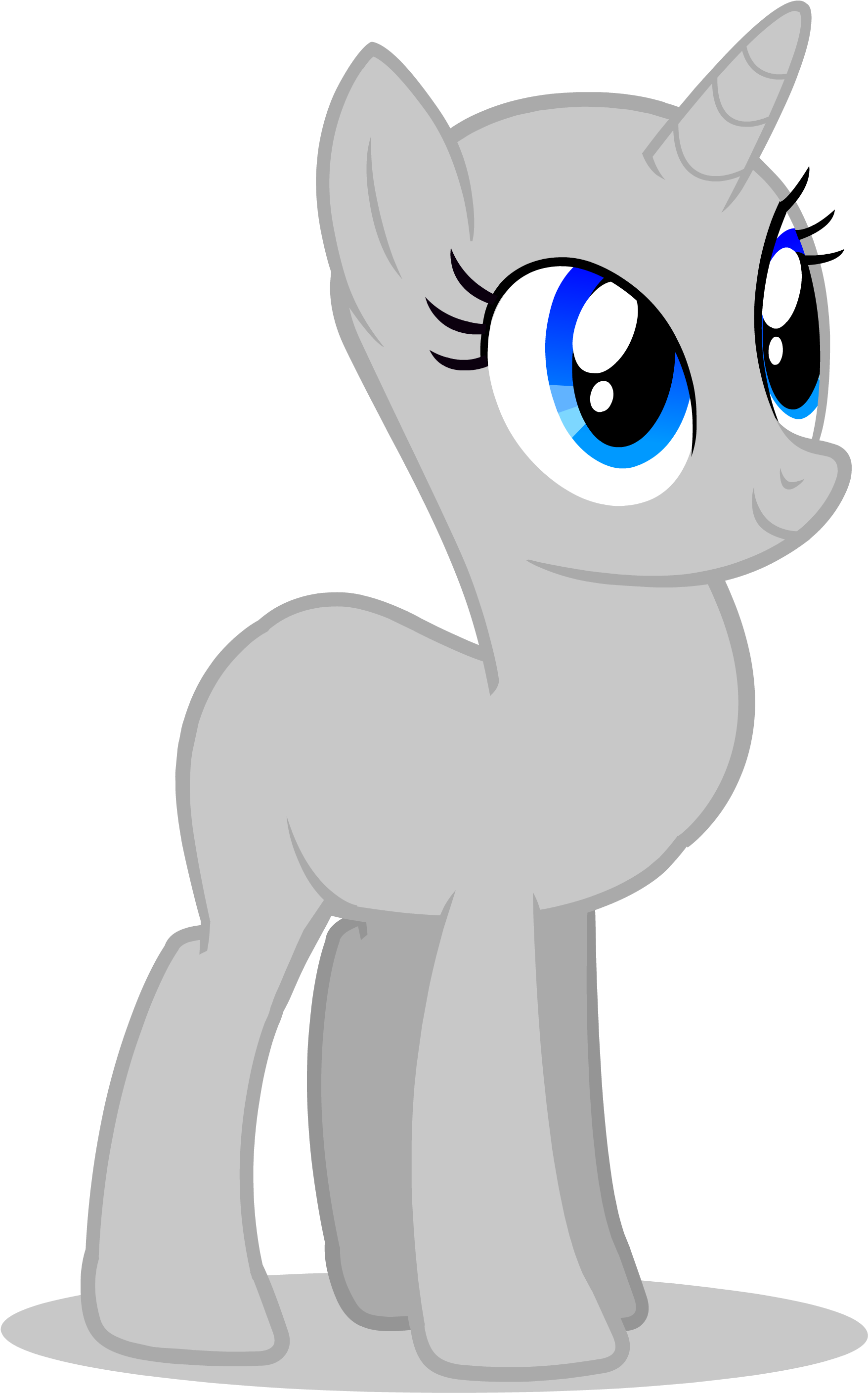 Unicorn Pony Cringe Crop Base Vector - My Little Pony Unicorn Base (2169x2948), Png Download