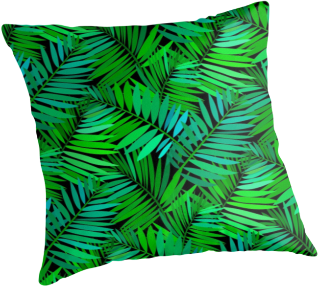 Leafs Vector Green - Tropical Fabric - Palm Leaves In Black Andwhite Custom (875x875), Png Download