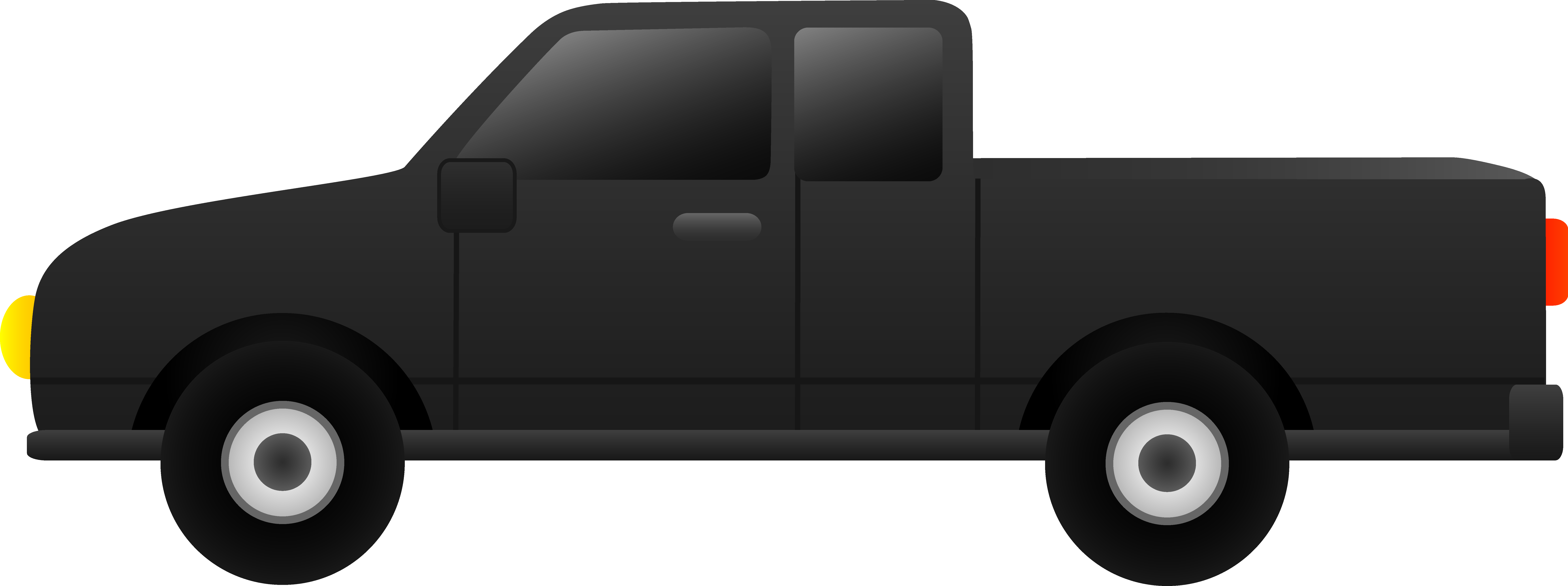 Black Pickup Clip Art Free - Black Pick Up Truck Clip Art (8576x3207), Png Download