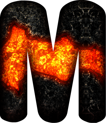Alfabeto En Lava De Volcán - Alfabeto En Lava De Volcàn .png (369x428), Png Download