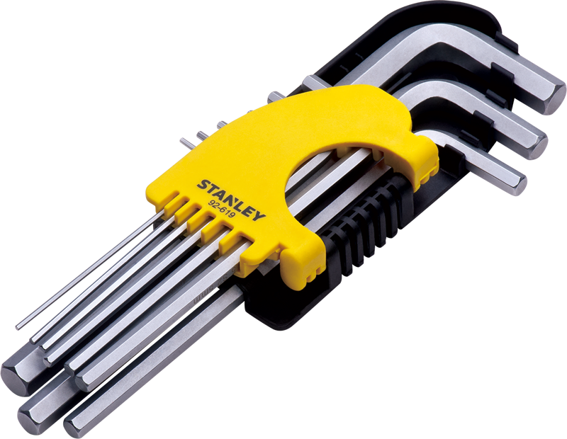 9pc Long Hex Key Set - Allen Key Set Stanley (800x620), Png Download