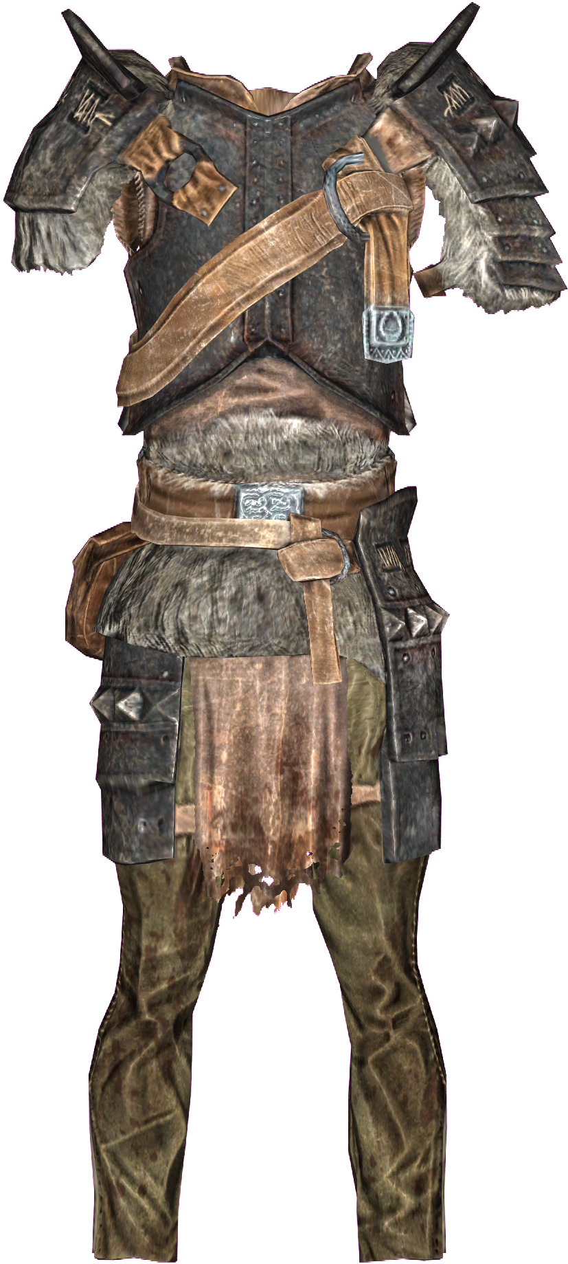 Banded Iron Armor - Armadura De Hierro Skyrim (900x1844), Png Download