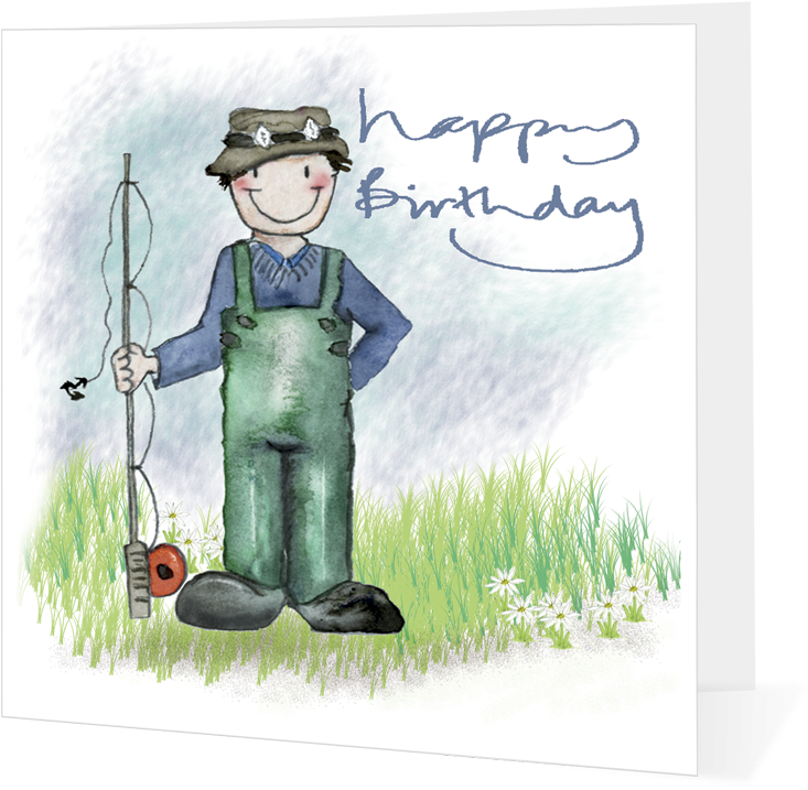 Fisherman Happy 5409cd15b25e4 - Happy Birthday Fisherman (750x750), Png Download