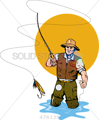 Stock Illustration Of Cartoon Rendition Of Fisherman - Fishing Vector (340x413), Png Download