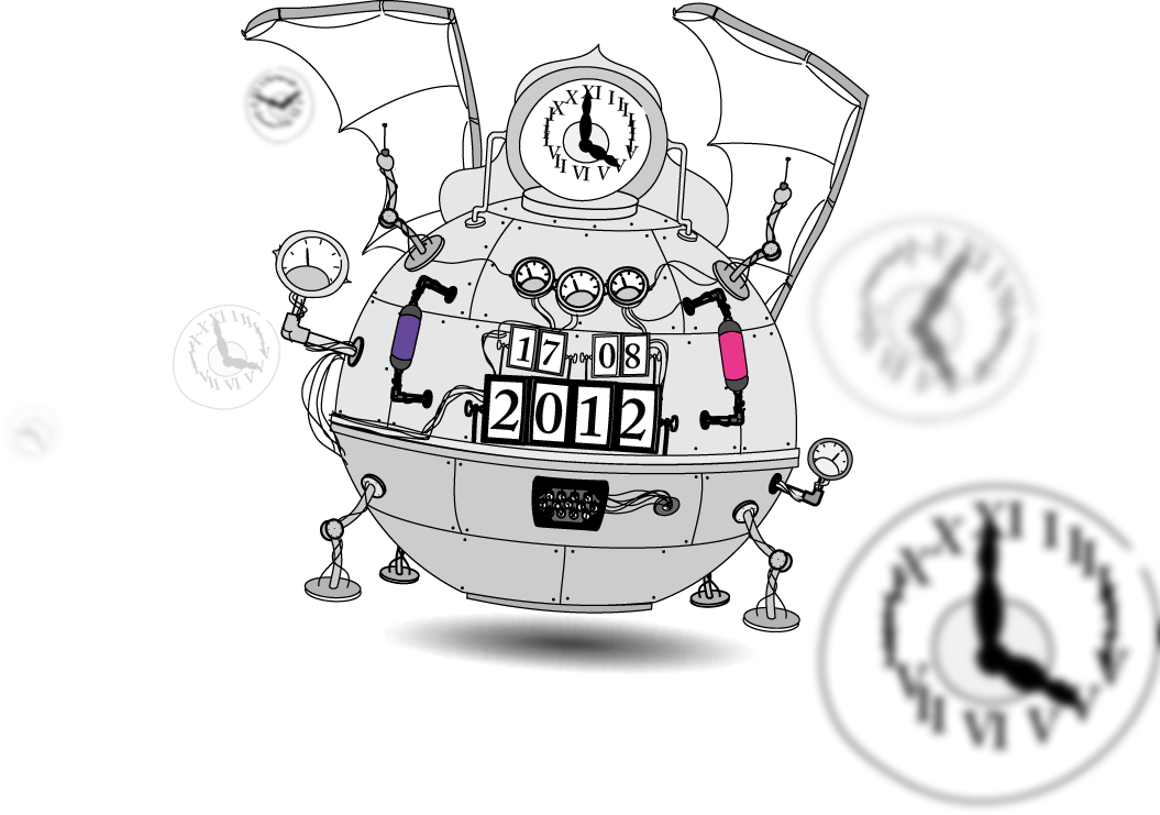 Vector Freeuse Collection Of Clipart Black And White - Time Machine Clip Art (1055x741), Png Download