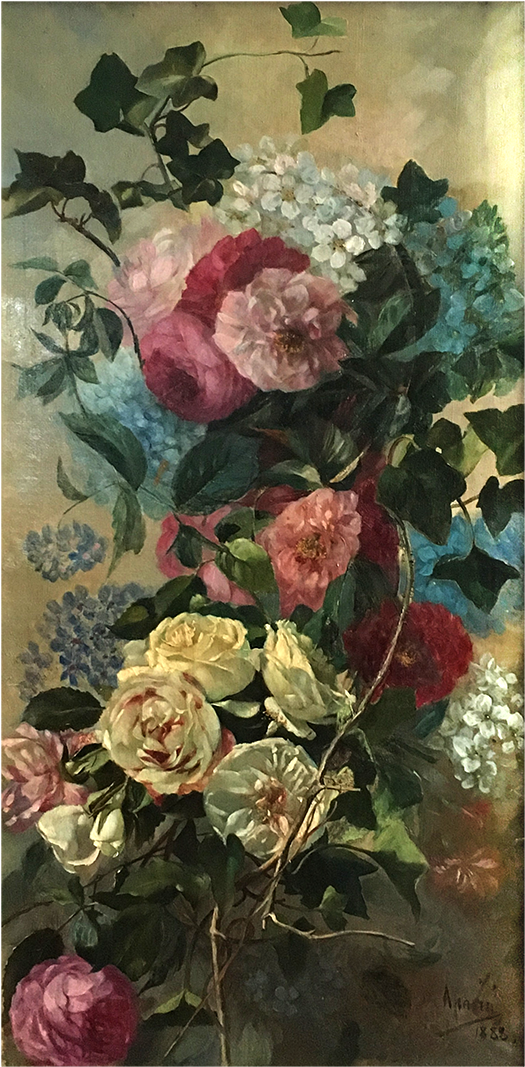 Spanish/italian School “wild Flowers” Signed And Dated - Garden Roses (1400x1400), Png Download