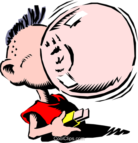 Cartoon Boy With Bubblegum (463x480), Png Download