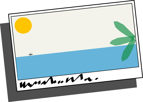 Banner Royalty Free Library Luggage Clipart Postcard - Postcard Clip Art (600x428), Png Download