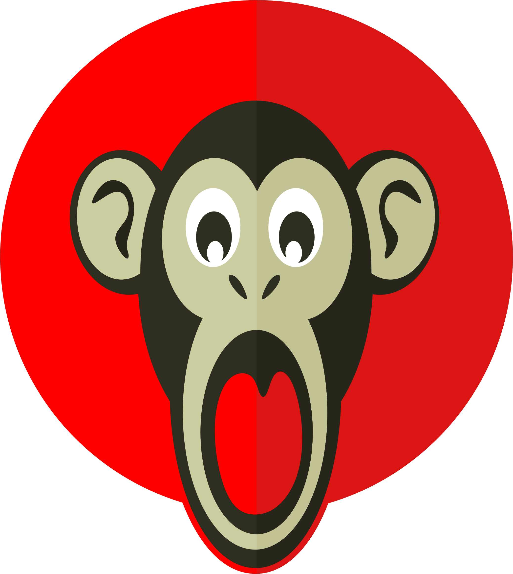 This Free Icons Png Design Of Shocked Monkey (2076x2320), Png Download