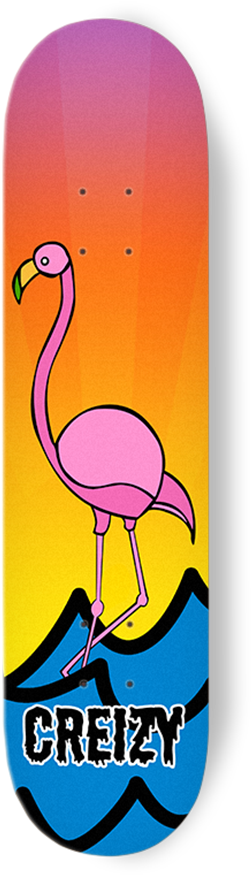 Sunset Flamingo Deck - Skateboard (1000x1000), Png Download