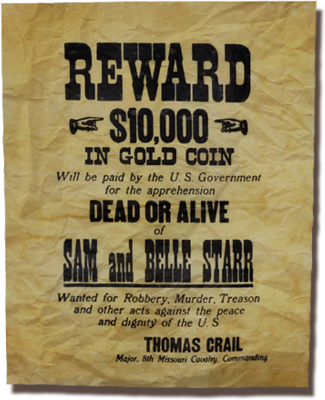 Sam And Belle Star Wanted Poster - Sam And Belle Star (519x616), Png Download