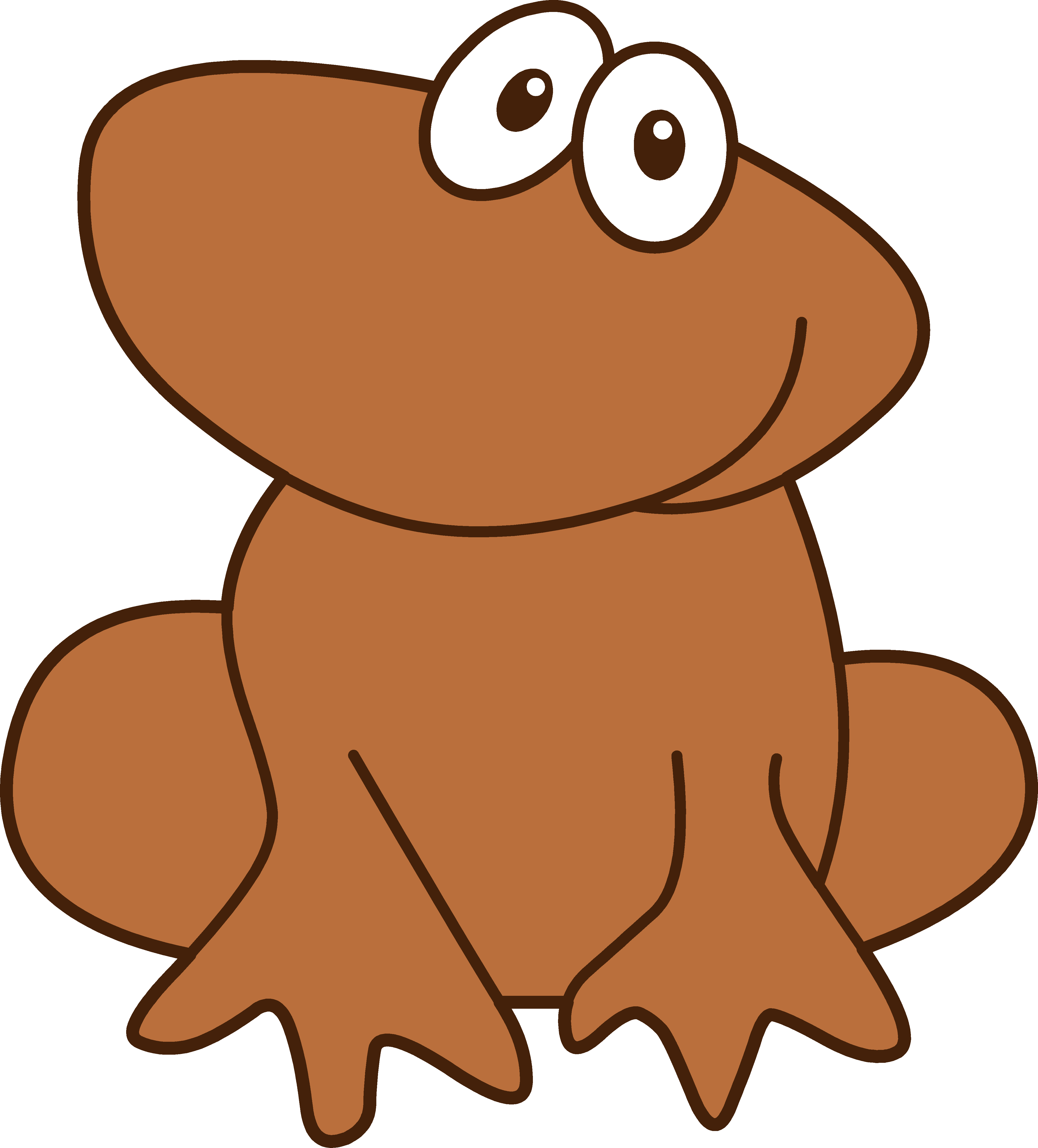 Cute Little Brown Frog - Brown Frog Clipart (4336x4797), Png Download