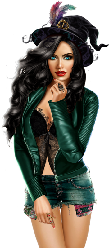 Png Transparent Stock Jolie Sorci Re Tube Halloween - Transparent Beautiful Witch (351x800), Png Download