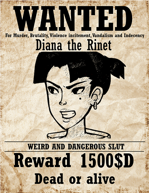 Click For Full Sized Image Diana's Wanted Poster - Wanted Poster (1024x624), Png Download