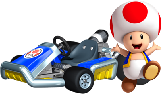 Leave A Comment - Mario Kart 7 Toad (565x356), Png Download
