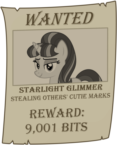 Comfydove, Over 9000, Safe, Starlight Glimmer, Wanted - Starlight Glimmer Steals The Cutie Marks (547x600), Png Download