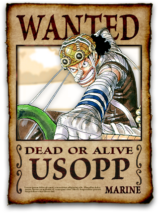 Usopp Wanted Poster - One Piece Wanted Character Usop (320x429), Png Download