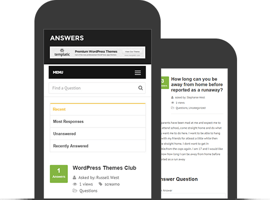 Mobile Friendly And Responsive Q&a Theme - Question Answer Design Mobile App (541x400), Png Download