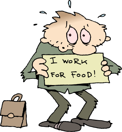 Clip Art Black And White Download Man Clipground - No Job No Food (411x444), Png Download