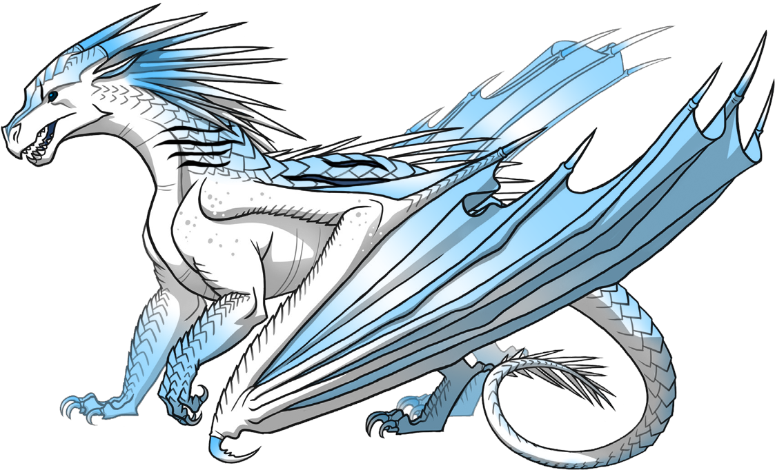 Snowstorm Official Artwork - Wings Of Fire Icewing Dragon (1129x691), Png Download