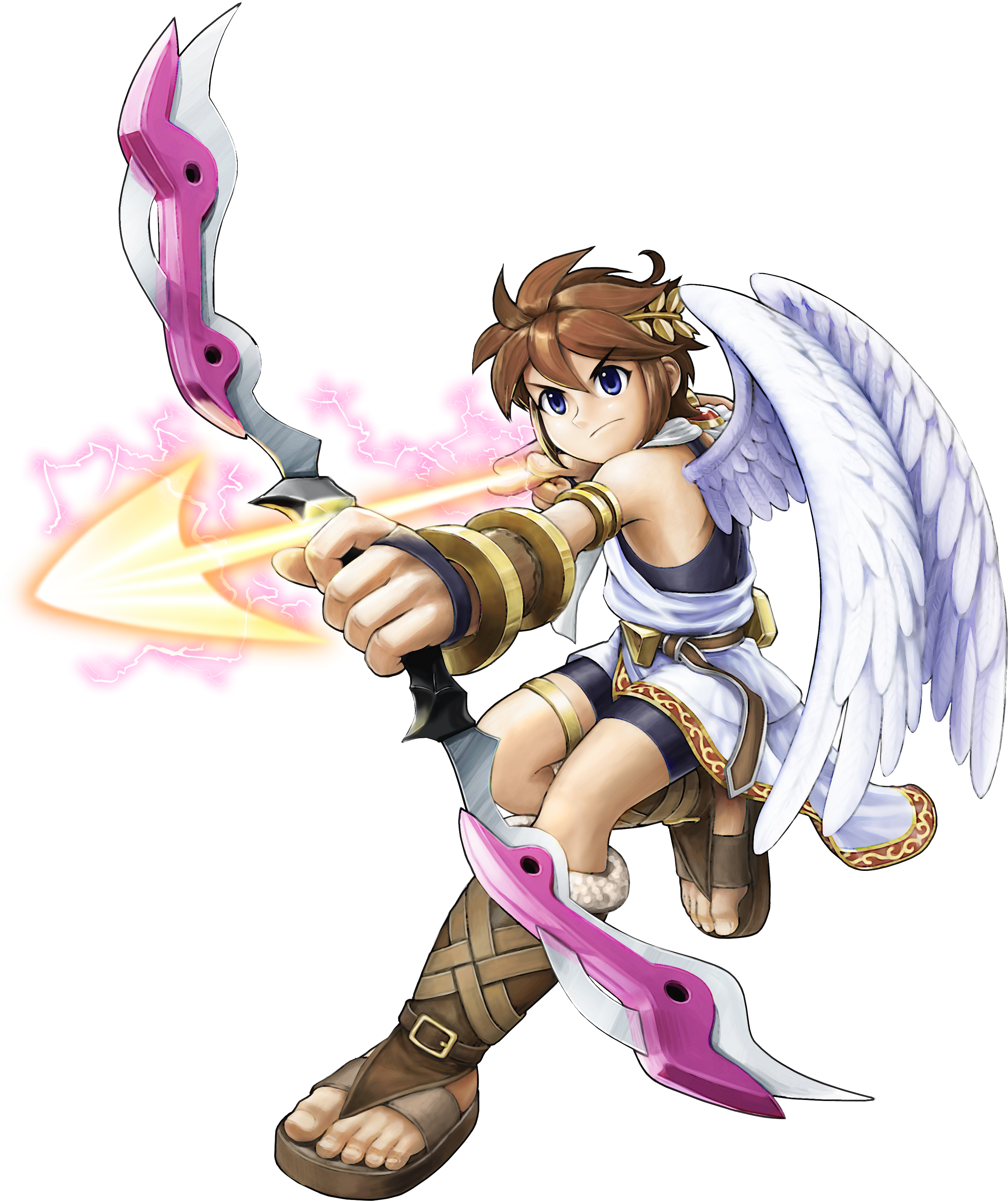 Pit Fortune Bow Uprising - Pit Kid Icarus Uprising (2904x3460), Png Download