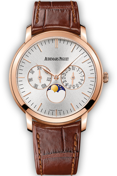 Jules Audemars Moon Phase Calendar Pink Gold - 26380or Oo D088cr 01 (414x568), Png Download