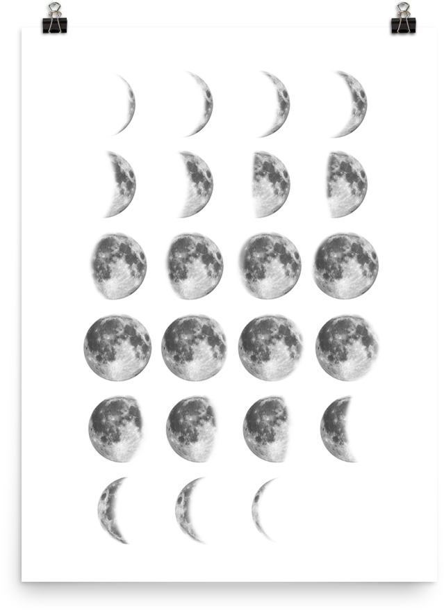 Mystical Moon Phases - Moon (1000x1000), Png Download