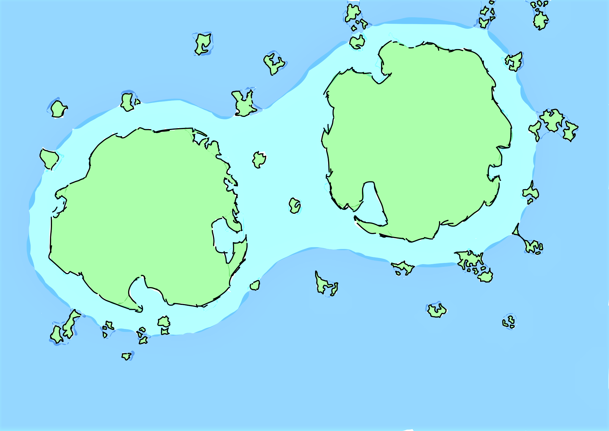 Dual Continents - Diagram (2049x1449), Png Download