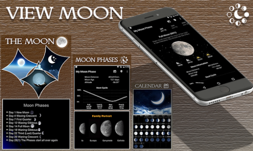 Moon Phase Lunar Calendar Moonlight Zadiac Widget - Moon (500x300), Png Download