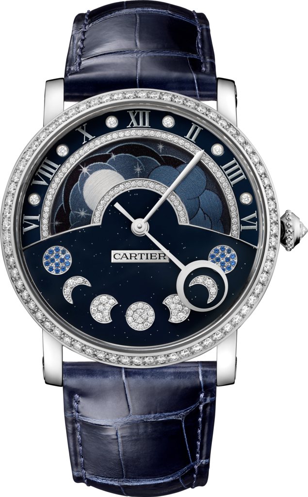 Rotonde De Cartier Day & Night Moon Phase Watch40 Mm, (635x1024), Png Download