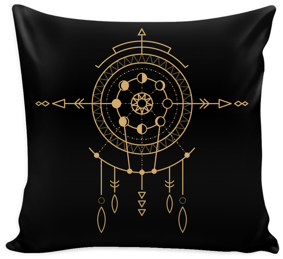 Official Moon Phase Tribal Pillow Cover - Stencils Prints On Pillow Cover (1024x1024), Png Download