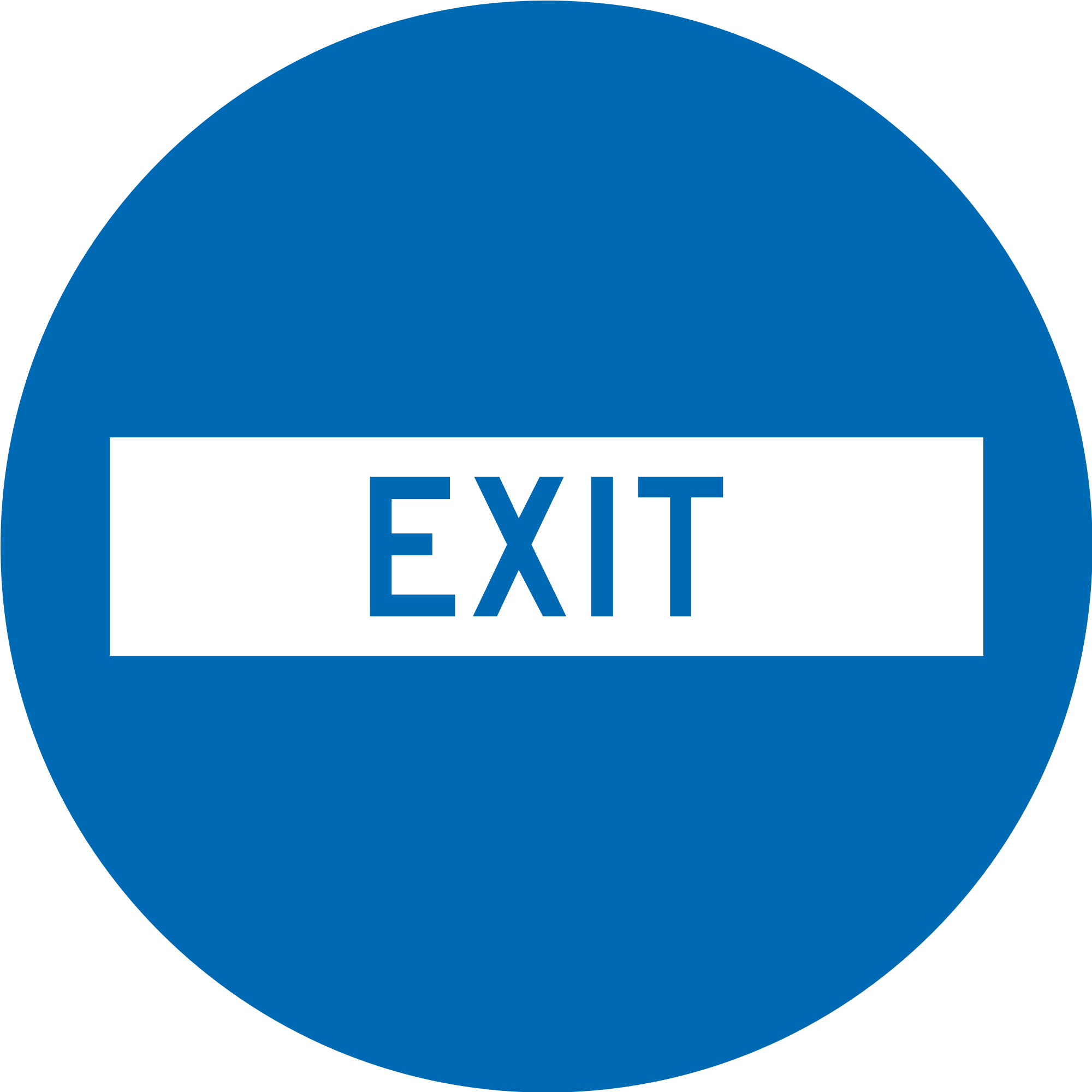 Open - Exit Sign Png Blue (2000x2000), Png Download