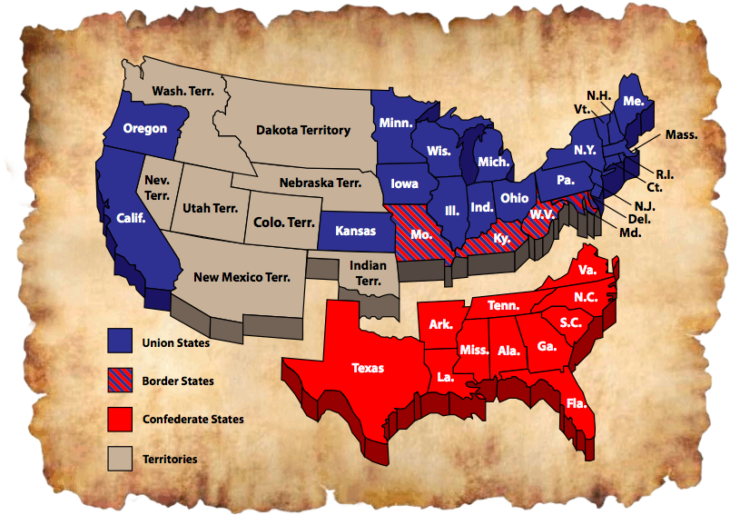 War Aims - - Confederate States Civil War (846x597), Png Download