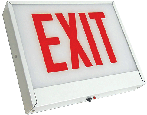 Sxteuca Led Steel Exit Sign Chicago Approved - Exit Sign (500x392), Png Download