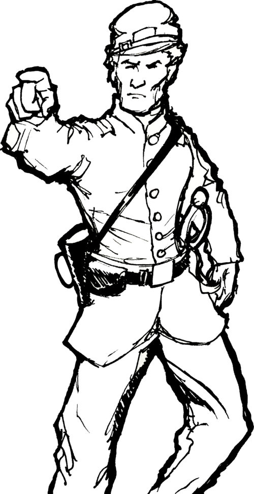 Drawn Soldier Civil War - Civil War Soldier Drawing (500x974), Png Download