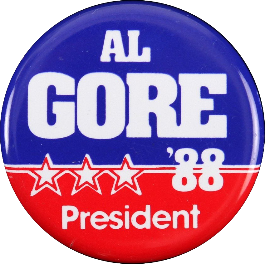 Al Gore 88 Campaign Button - Wikimedia Commons (849x844), Png Download