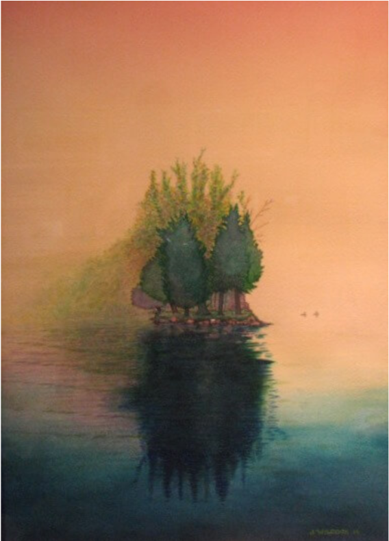 Fog At Sunrise - Reflection (900x788), Png Download