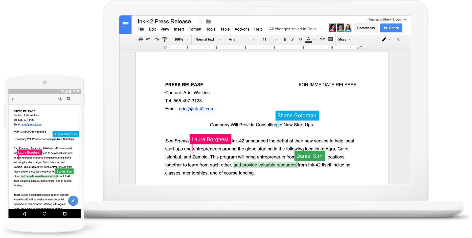 G Suite Docs - Google Docs Working Together (1909x964), Png Download