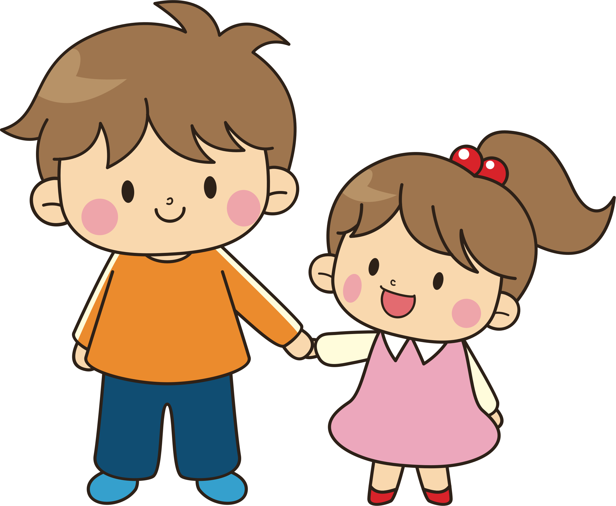 Image Transparent Library Collection Of Older Brother - Brother And Sister Cartoon (2396x1971), Png Download