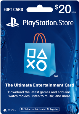 Psn Gift Card Code Usa $ 20 For The Ps4, Ps3, Ps Vita - Playstation Network Card 50 Pounds - For Ps3 (500x417), Png Download
