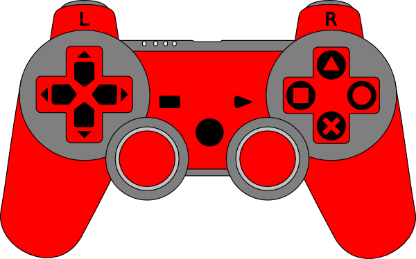 Red Game Controller Png (600x374), Png Download